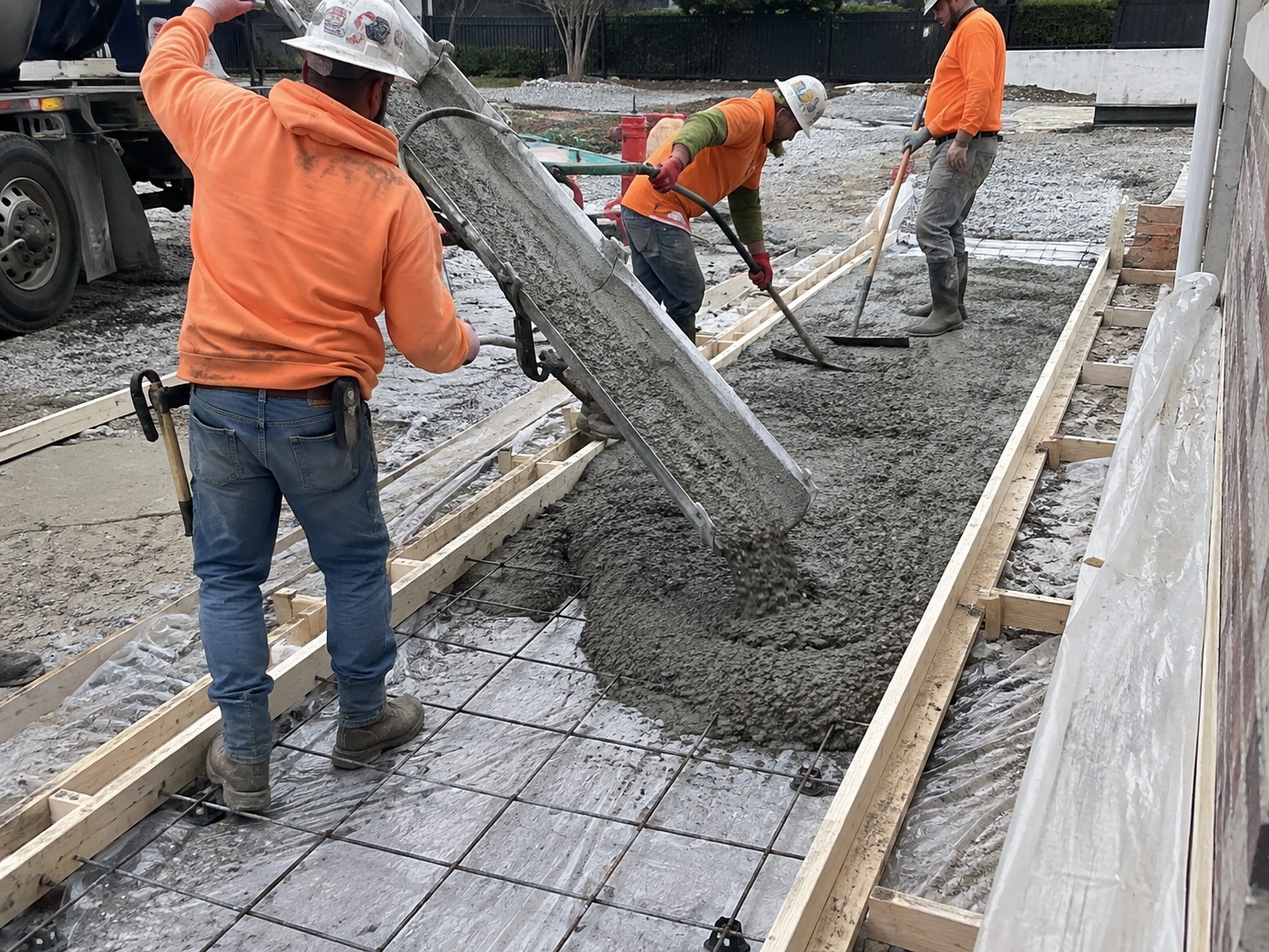 Formwork and rebar cage set for a foundation pour